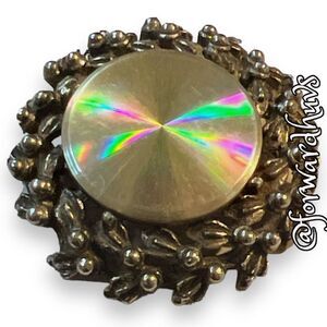 Vintage 1960’s Jewelarama Holographic Silver Tone Brooch